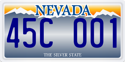 NV license plate 45C001