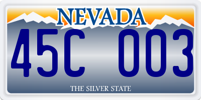 NV license plate 45C003