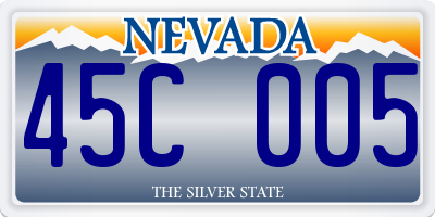 NV license plate 45C005