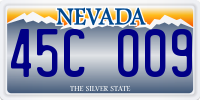 NV license plate 45C009