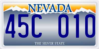 NV license plate 45C010