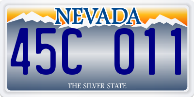 NV license plate 45C011