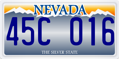 NV license plate 45C016