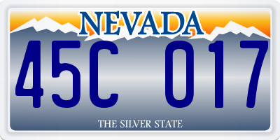 NV license plate 45C017