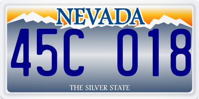NV license plate 45C018