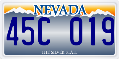 NV license plate 45C019
