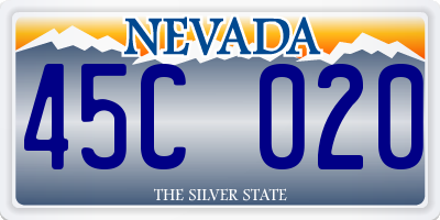 NV license plate 45C020