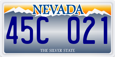NV license plate 45C021