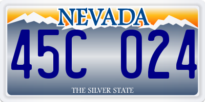 NV license plate 45C024