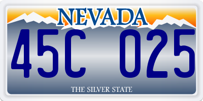 NV license plate 45C025