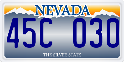 NV license plate 45C030