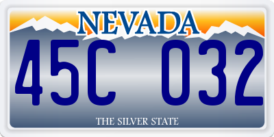 NV license plate 45C032