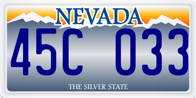 NV license plate 45C033