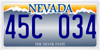 NV license plate 45C034