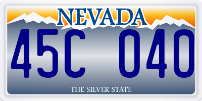 NV license plate 45C040