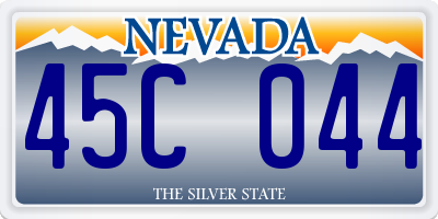 NV license plate 45C044