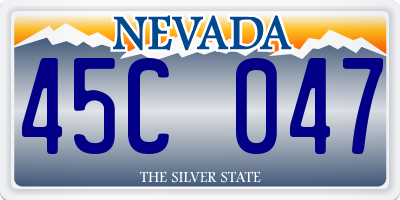 NV license plate 45C047