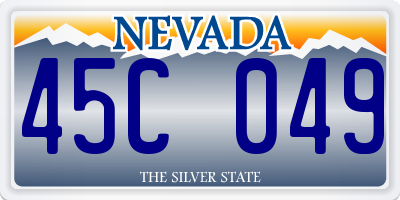 NV license plate 45C049