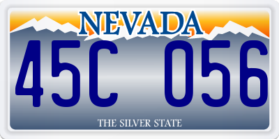 NV license plate 45C056