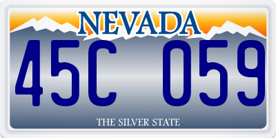 NV license plate 45C059