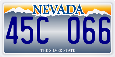 NV license plate 45C066