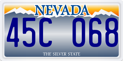 NV license plate 45C068
