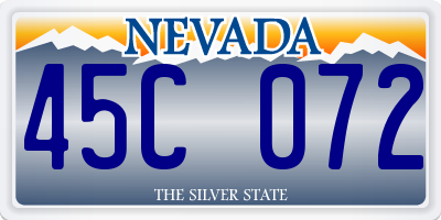 NV license plate 45C072