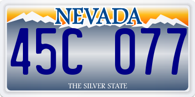 NV license plate 45C077