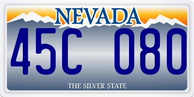 NV license plate 45C080
