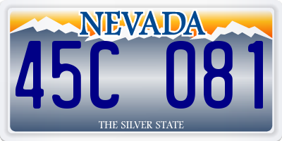 NV license plate 45C081