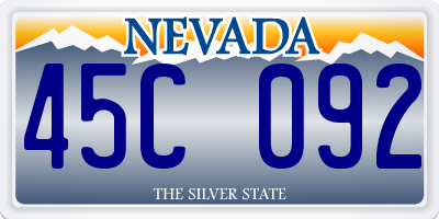 NV license plate 45C092