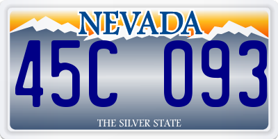 NV license plate 45C093