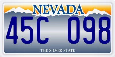 NV license plate 45C098
