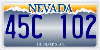 NV license plate 45C102