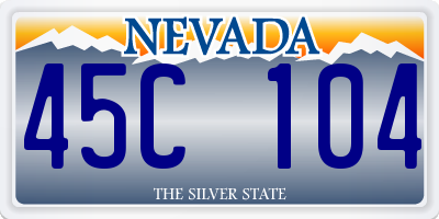 NV license plate 45C104