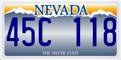 NV license plate 45C118