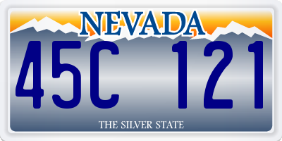 NV license plate 45C121
