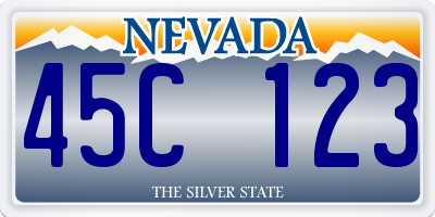 NV license plate 45C123