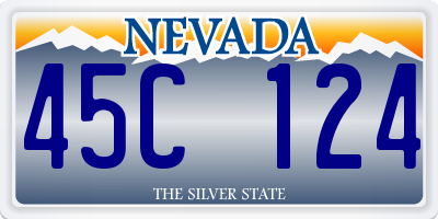 NV license plate 45C124