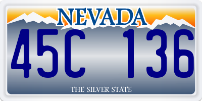 NV license plate 45C136