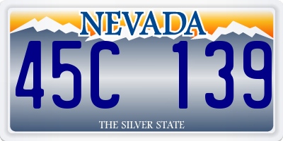 NV license plate 45C139