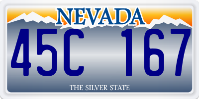 NV license plate 45C167