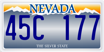 NV license plate 45C177