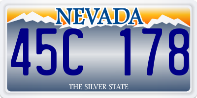 NV license plate 45C178