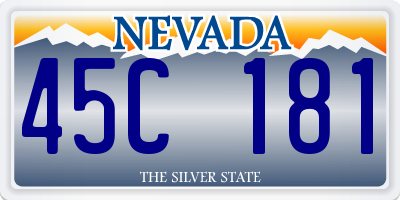 NV license plate 45C181