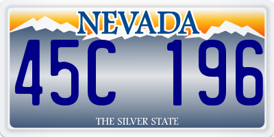 NV license plate 45C196