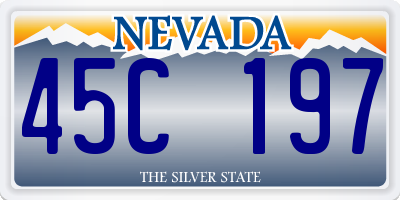NV license plate 45C197
