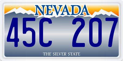 NV license plate 45C207