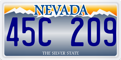 NV license plate 45C209