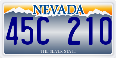 NV license plate 45C210